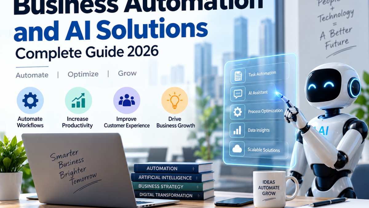 Business automation and AI solutions helping companies automate workflows, improve productivity, and drive business growth in 2026