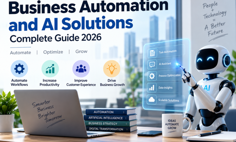 Business automation and AI solutions helping companies automate workflows, improve productivity, and drive business growth in 2026